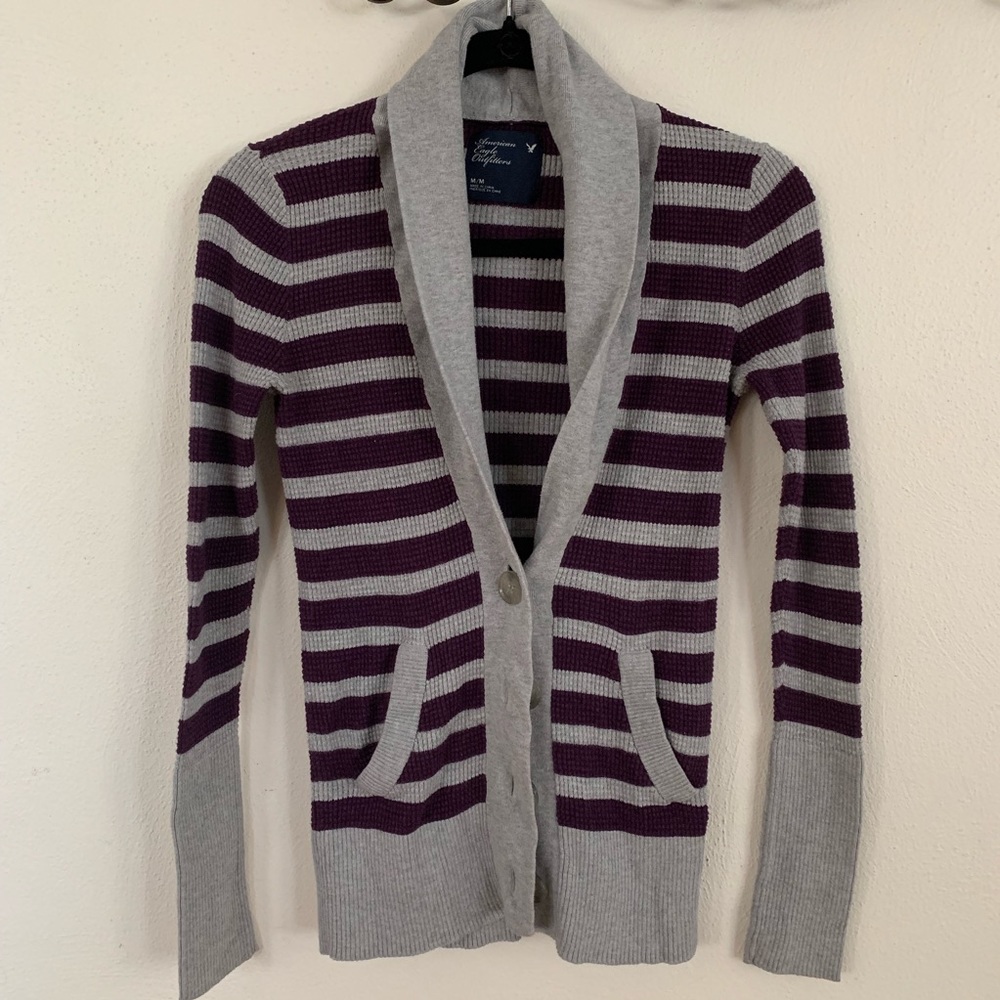 Waffle long sleeved button up shirt